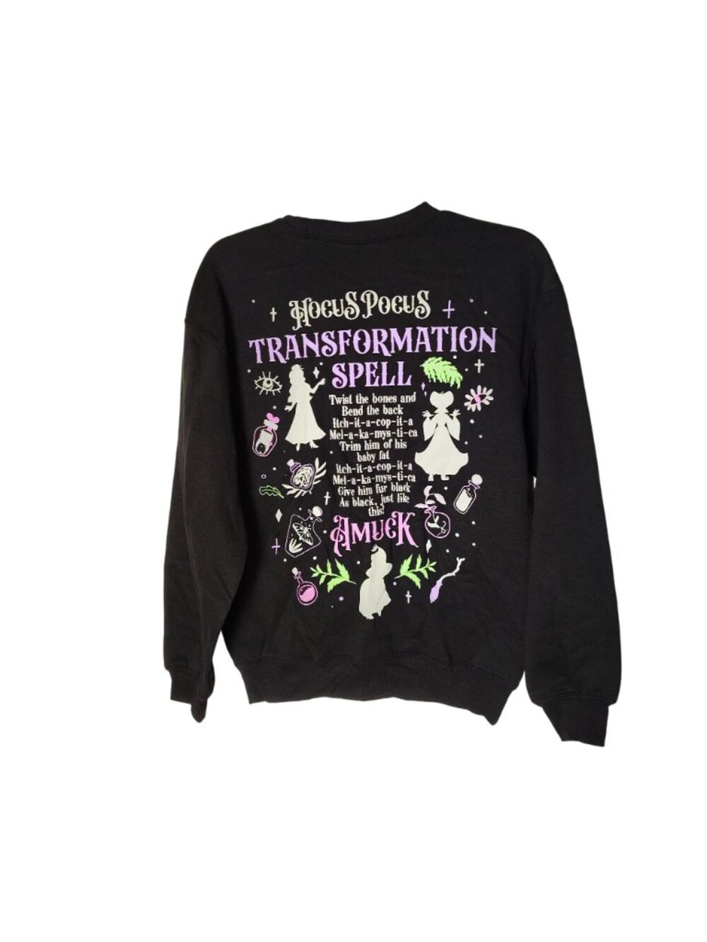 Disney Hocus Pocus Womens XXS Black Creature of the Night Graphic Sweatshirt - Picture 6 of 7
